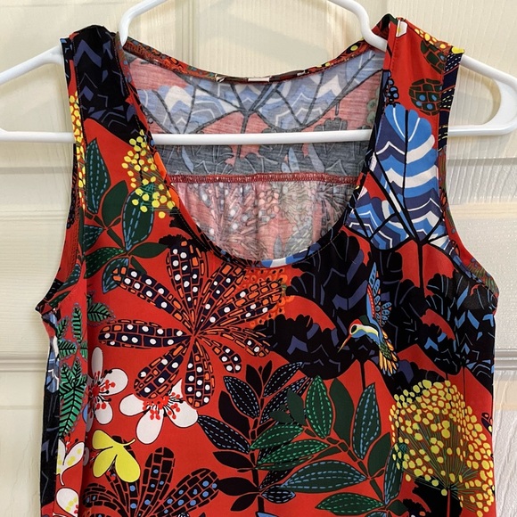 LOFT sleeveless tropical print top - Picture 3 of 7